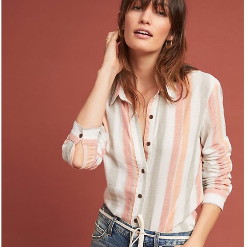 Like new! Anthropologie Sun-Striped Button Down